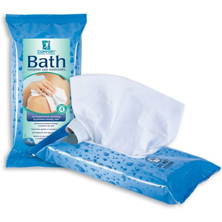 Comfort Bath Cleansing Washcloths - Ultra Thick Disposable 8&quot; X 8