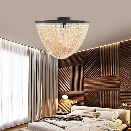 FETCOI Flush Mount Ceiling Light Bohemia Wood Beaded Chandelier Boho Farmhouse Light Fixture Semi Flush Mount Ceiling Light
FETCOI Flush Mount Ceiling Light Bohemia Wood Beaded Chandelier Boho Farmhouse Light Fixture Semi Flush Mount Ceiling Light