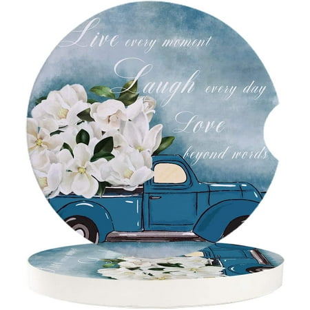 FMSHPON Oil Painting Style Blue Truck and White Flower Set of 6 Car Coaster for Drinks Absorbent Ceramic Stone Coasters Cup Mat with Cork Base for Home Kitchen Room Coffee Table Bar Decor
FMSHPON Oil Painting Style Blue Truck and White Flower Set of 6 Car Coaster for Drinks Absorbent Ceramic Stone Coasters Cup Mat with Cork Base for Home Kitchen Room Coffee Table Bar Decor