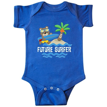 Inktastic Surfing Future Surfer Bear Gift Baby Boy or Baby Girl Bodysuit