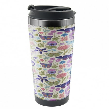 Floral Travel Mug Butterfly Pansy Flower Leaf Steel Thermal Cup 16 oz by Ambesonne
Floral Travel Mug Butterfly Pansy Flower Leaf Steel Thermal Cup 16 oz by Ambesonne