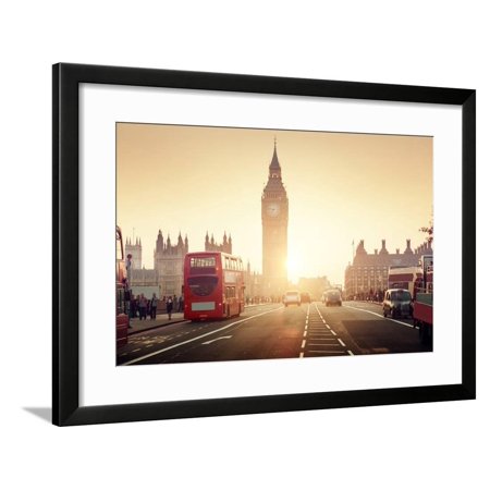 Westminster Bridge at Sunset, London, UK Framed Print Wall Art By ESB Professional