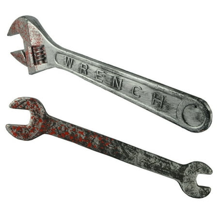 2pcs Halloween Party Wrench Fake Spanner Halloween Photo Prop Bloody Spanner
