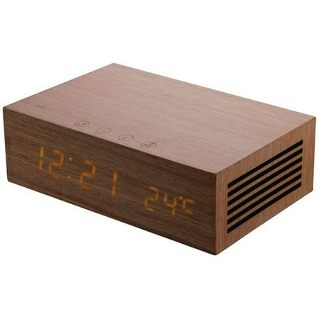 HomTime 19309 M9 Wood Bluetooth Alarm Clock with Dual USB Charging Ports