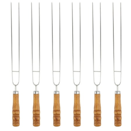 BESTONZON 6pcs 2-Prong Barbecue Skewers Roasting Stick Fork Outdoor BBQ Tools with Wooden Handle
BESTONZON 6pcs 2-Prong Barbecue Skewers Roasting Stick Fork Outdoor BBQ Tools with Wooden Handle