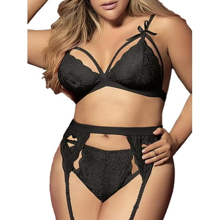 LAPA Women s Plus Size Sexy Lingerie Lace Babydoll G Strings Nightwear Sleepwear 3pcs Set
LAPA Women s Plus Size Sexy Lingerie Lace Babydoll G Strings Nightwear Sleepwear 3pcs Set