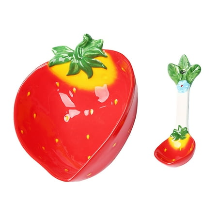 Creative Strawberry Design Bowl Salad Bowl Lovely Kids Ceramic Bowl with Spoon 
Creative Strawberry Design Bowl Salad Bowl Lovely Kids Ceramic Bowl with Spoon