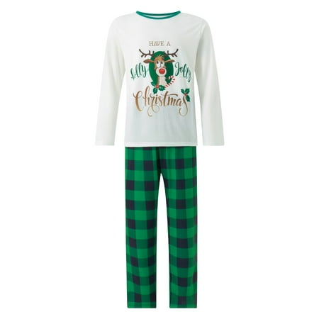 Matching Family Christmas Parent-child Pajamas Set Elk Letter Print Long Sleeve Crew Neck Tops+Stretch Casual Plaid Pants Set
Matching Family Christmas Parent-child Pajamas Set Elk Letter Print Long Sleeve Crew Neck Tops+Stretch Casual Plaid Pants Set