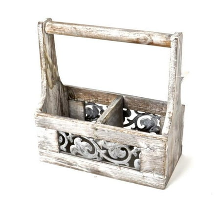 Forpost FP-FWP-139 White Wash Wood & Metal Handled Carrying Box