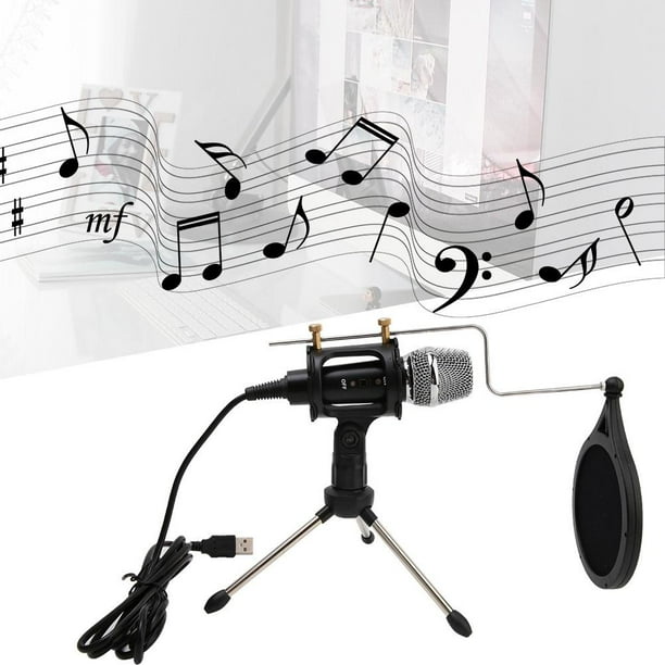 USB Sound Studio Broadcasting Condenser Microphone with Bracket Anti-Spray Net Set, Microphone,Condenser Microphone