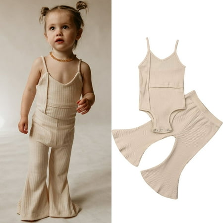 Canrulo Newborn Baby Girls Romper Sleeveless Top+Long Bell Bottoms Pants Outfits Clothes Beige 0-6 Months
Canrulo Newborn Baby Girls Romper Sleeveless Top+Long Bell Bottoms Pants Outfits Clothes Beige 0-6 Months