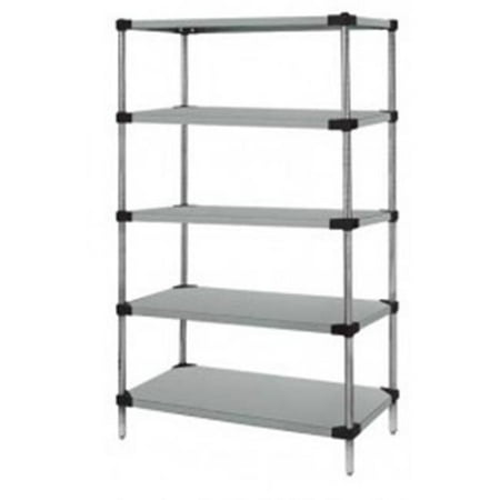 Quantum Storage Galvanized Steel 5 Shelf Solid Shelving Unit - 24 x 60 x 74 in.