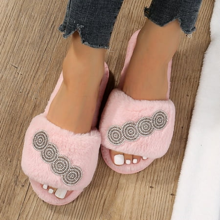 Lilgiuy Womens House Slippers Warm Solid Color Cute Plush Open Toe Round Head Comfortable Soled Slippers for Indoor or Outdoor(Pink)
Lilgiuy Womens House Slippers Warm Solid Color Cute Plush Open Toe Round Head Comfortable Soled Slippers for Indoor or Outdoor(Pink)