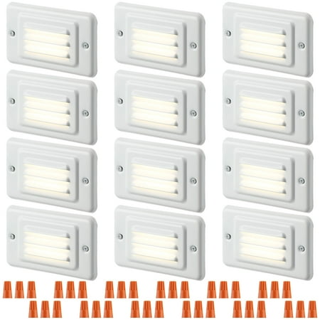 LEONLITE 12-Pack 120V LED Louvered Step Lights with Faceplate IP65 Waterproof Horizontal Mount 3000K Warm White ETL Listed
LEONLITE 12-Pack 120V LED Louvered Step Lights with Faceplate IP65 Waterproof Horizontal Mount 3000K Warm White ETL Listed