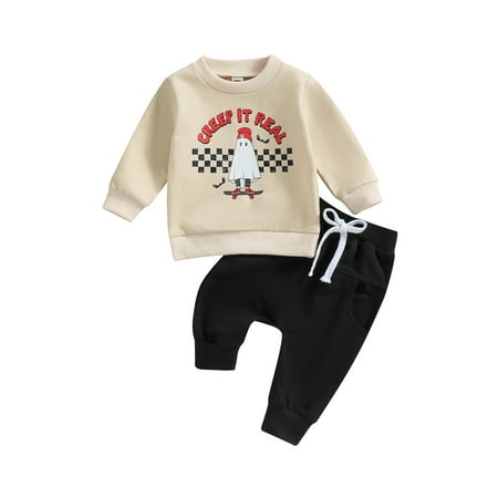 JYYYBF Infant Toddler Baby Boy Ghost Print Long Sleeve Sweatshirt Pullover Tops Long Pants Fall Halloween Outfit Clothes
JYYYBF Infant Toddler Baby Boy Ghost Print Long Sleeve Sweatshirt Pullover Tops Long Pants Fall Halloween Outfit Clothes