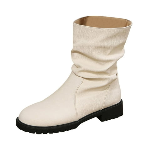 Mackneog Ladies British Style Solid Color Pleated Thick Heel Medium Boots Gift on Clearance
Mackneog Ladies British Style Solid Color Pleated Thick Heel Medium Boots Gift on Clearance