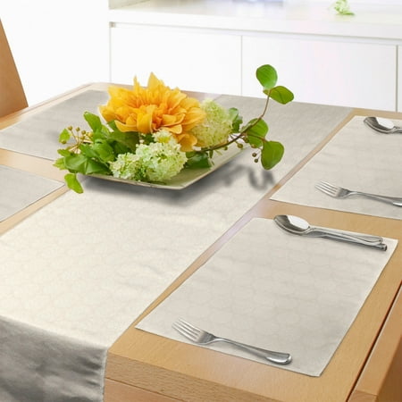 Ivory Table Runner & Placemats Abstract Soft Pastel Colored Circular Round Shapes Pattern Simplistic and Design Set for Dining Table Decor Placemat 4 pcs + Runner 16 x90 Cream by Ambesonne
Ivory Table Runner & Placemats Abstract Soft Pastel Colored Circular Round Shapes Pattern Simplistic and Design Set for Dining Table Decor Placemat 4 pcs + Runner 16 x90 Cream by Ambesonne