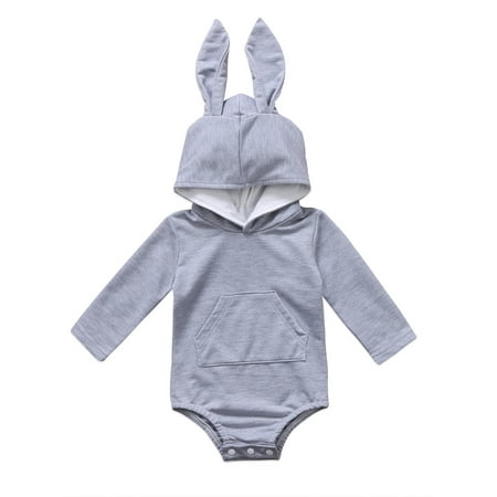 JYYYBF Newborn Baby Boys Girls Easter Outfits Bunny Romper Bodysuit Long Sleeve Hooded Bodysuit Jumpsuit with Rabbit Ears Grey
JYYYBF Newborn Baby Boys Girls Easter Outfits Bunny Romper Bodysuit Long Sleeve Hooded Bodysuit Jumpsuit with Rabbit Ears Grey
