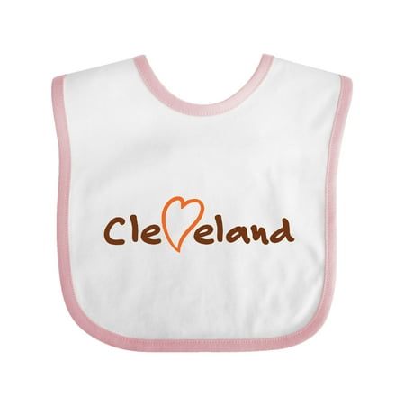 Inktastic Cleveland Heart Handwriting Orange Gift Baby Boy or Baby Girl Bib