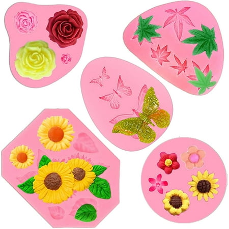 5 Pieces Fondant Molds Mini Butterfly Mold Flower Silicone Mold Leaf Mold Sunflower Candy Silicone Molds for Chocolate Fondant Polymer Clay Molds DIY Cake Decoration Candy Soap Wax Making
5 Pieces Fondant Molds Mini Butterfly Mold Flower Silicone Mold Leaf Mold Sunflower Candy Silicone Molds for Chocolate Fondant Polymer Clay Molds DIY Cake Decoration Candy Soap Wax Making