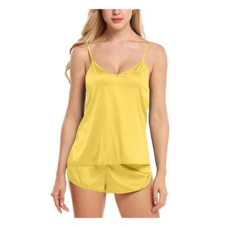 BIZIZA Womens Pajama Sets Comfortable Pants Silk 2 Piece Sleeveless V-Neck Cami Solid Color
BIZIZA Womens Pajama Sets Comfortable Pants Silk 2 Piece Sleeveless V-Neck Cami Solid Color