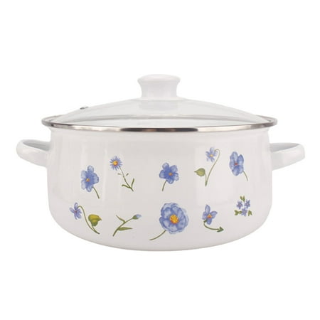 Practical Handle Stew Pot Retro Style Cooking Pot Stew Stockpot Covered Pot