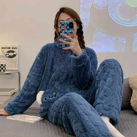 DanceeMangoo Women Winter Thicken Style Pajamas Set Zipper Sports style Sweater Velvet Pyjamas for Woman Fashion Girl Warm Sleepwear Set Home
DanceeMangoo Women Winter Thicken Style Pajamas Set Zipper Sports style Sweater Velvet Pyjamas for Woman Fashion Girl Warm Sleepwear Set Home