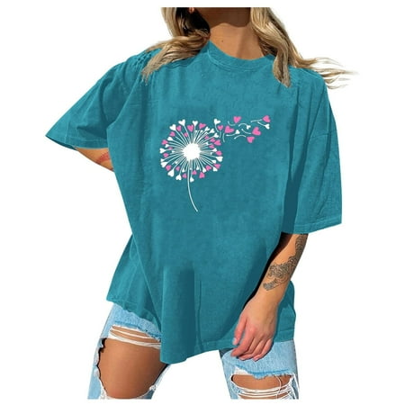 Womens Tops Oversized T Shirts for Women Womens Valentine s Day Print Crew Neck Pullover Tops Leisure Short Sleeve T-shirt Backless Top White Crop Top Clearance Blue 2XL
Womens Tops Oversized T Shirts for Women Womens Valentine s Day Print Crew Neck Pullover Tops Leisure Short Sleeve T-shirt Backless Top White Crop Top Clearance Blue 2XL