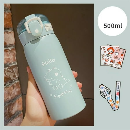 350/500ml Stainless Steel Water Bottle with Straw Portable Insulated Cup Green 500ml Random Stickers Messenger Cup Rope
350/500ml Stainless Steel Water Bottle with Straw Portable Insulated Cup Green 500ml Random Stickers Messenger Cup Rope