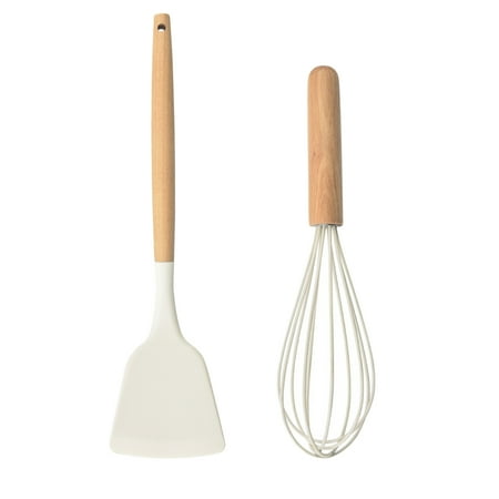 Silicone Cooking Utensils | Wooden Handle Non-Stick Cookware Heat Resistant Kitchen Utensil Frying Spatula + Egg Beater
Silicone Cooking Utensils | Wooden Handle Non-Stick Cookware Heat Resistant Kitchen Utensil Frying Spatula + Egg Beater
