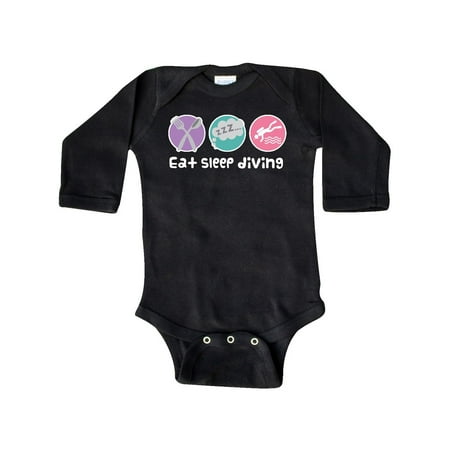 Inktastic Scuba Diver Eat Sleep Diving Gift Baby Girl Long Sleeve Bodysuit