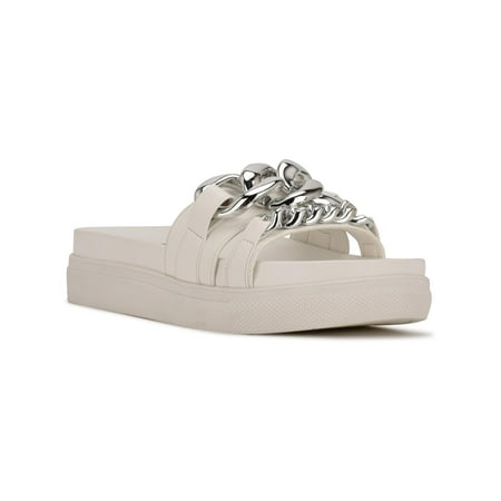 Nine West Womens Nope Slip On Platfor Slide Sandals