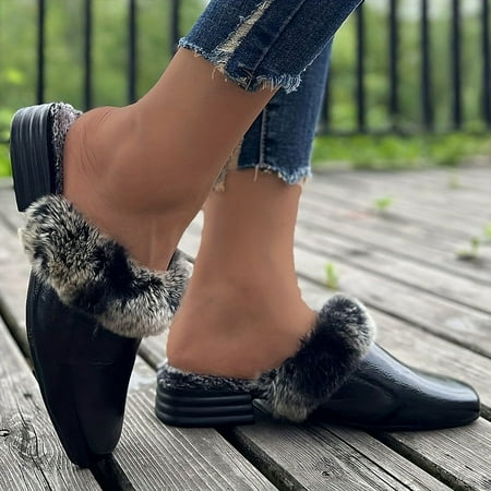 NAYUKA Faux Fur Lined Mules Square Toe Faux Leather Slip On Shoes Cozy Indoor Outdoor Slippers
NAYUKA Faux Fur Lined Mules Square Toe Faux Leather Slip On Shoes Cozy Indoor Outdoor Slippers