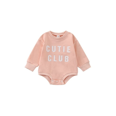 Canrulo Newborn Baby Boy Girl Sweatshirt Romper Letter Print Long Sleeve Pullover Loose Casual Bodysuit Clothes Pink 12-18 Months
Canrulo Newborn Baby Boy Girl Sweatshirt Romper Letter Print Long Sleeve Pullover Loose Casual Bodysuit Clothes Pink 12-18 Months