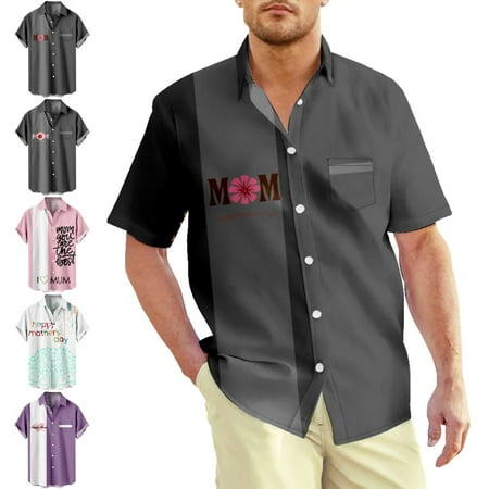 Presents to Dear Mom Button Up Tees Women Stylish Cheap Tops Up to 8XL