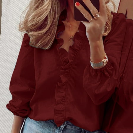 lystmrge Plan Shirts for Women Pajama Shirt Women Long Sleeve Summer Shirt for Women Womens Summer Ruffle V Neck Long Sleeve Solid Print Casual Dressy T Shirt Top
lystmrge Plan Shirts for Women Pajama Shirt Women Long Sleeve Summer Shirt for Women Womens Summer Ruffle V Neck Long Sleeve Solid Print Casual Dressy T Shirt Top