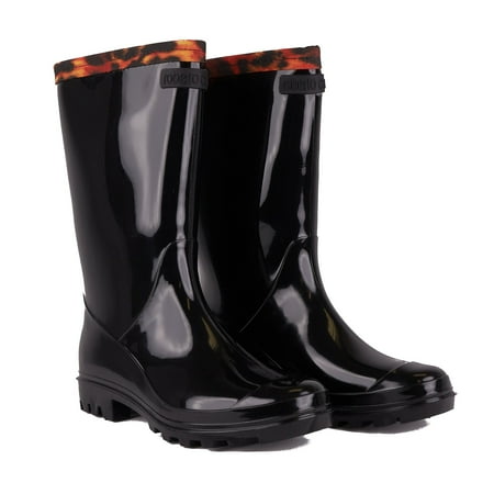 Cavalli Class Womens Faux Leather Mid Calf Rainboot