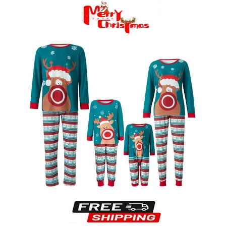 Sunisery Snowflake Elk Print Christmas Pajamas For Family