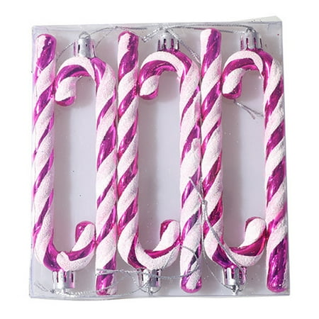 Plastic Candy Canes Xmas Pendant Twisted Crutch Candy Canes for Festive Holiday