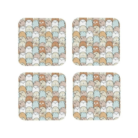 Matuu Lovely Bear for Cup Coasters Set of 4 Leather Coasters Desk Coasters for Office Measures 4” x 4”-Square
Matuu Lovely Bear for Cup Coasters Set of 4 Leather Coasters Desk Coasters for Office Measures 4” x 4”-Square
