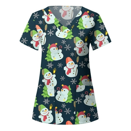 TAIAOJING Scrubs Top for Women Christmas Short Sleeve V Neck Cartoon Printed Working T Shirts Blouse With Pockets Casual Tees
TAIAOJING Scrubs Top for Women Christmas Short Sleeve V Neck Cartoon Printed Working T Shirts Blouse With Pockets Casual Tees