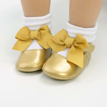 BTJX Non-slip Baby Flat Toddler Shoes Dress Princess Bowknot Shoelace Girl Toddler Baby Shoes