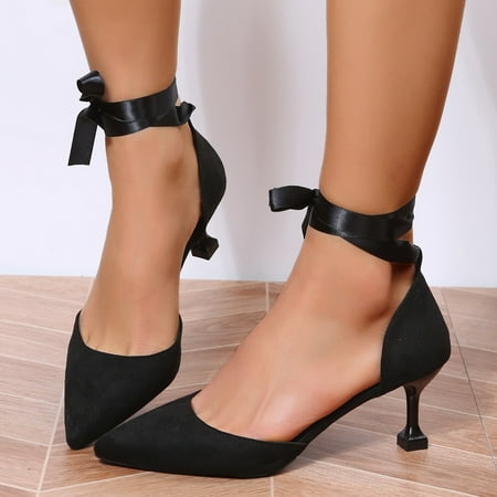 HIBRO Women Casual Solid Color Suede Lace Up High Heels Pointed Toe Sandals Single Shoes
HIBRO Women Casual Solid Color Suede Lace Up High Heels Pointed Toe Sandals Single Shoes