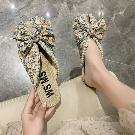 Summer Slipper 2022 Flat Slippers for Women Outdoor Pearl Slipper Linen Insole Broken Flower Bow Sandals Pantuflas Para Mujer
Summer Slipper 2022 Flat Slippers for Women Outdoor Pearl Slipper Linen Insole Broken Flower Bow Sandals Pantuflas Para Mujer