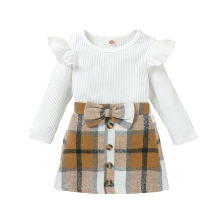 BULLPIANO Toddler Baby Girl Knitted Long Sleeve Sweather Jumper Tops and Plaid Skirt Two Piece Clothes Outfits Little Girls Spring Fall Winter Fly Sleeve Suits 1-6 Y
BULLPIANO Toddler Baby Girl Knitted Long Sleeve Sweather Jumper Tops and Plaid Skirt Two Piece Clothes Outfits Little Girls Spring Fall Winter Fly Sleeve Suits 1-6 Y