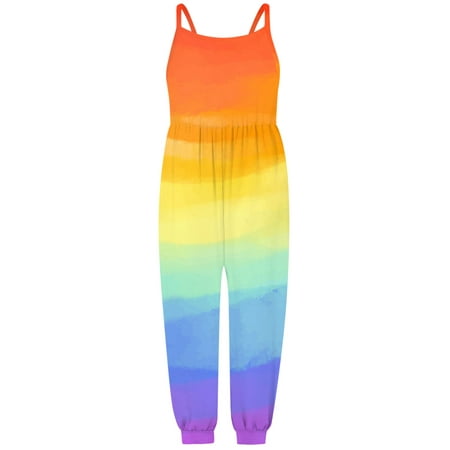 Little Girl Onesies Kids Baby Toddler Tie Dye Jumpsuit Bodysuit Summer Outfits Romper Strap Girls Romper Jumpsuit