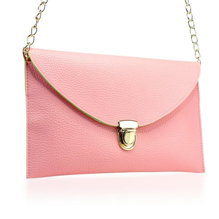 Fashion Women Handbag Shoulder Bags Envelope Clutch Crossbody Satchel Purse Leather Lady Messenger Hobo Bag - Pink
