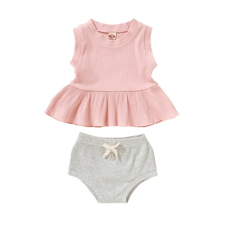 Fesfesfes Newborn Infant Baby Girls Solid Ribbed Vest Ruffled Tops+Shorts Set Outfits
Fesfesfes Newborn Infant Baby Girls Solid Ribbed Vest Ruffled Tops+Shorts Set Outfits