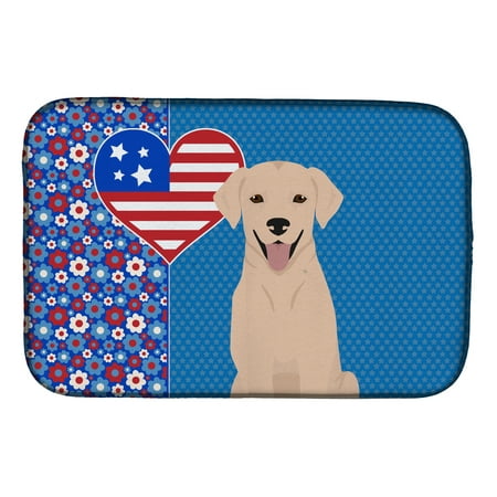 Yellow Labrador Retriever USA American Dish Drying Mat 14 in x 21 in