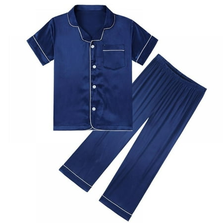 BULLPIANO Girls Boys Satin Pajama Set Silk Pjs Short Sleeve Kids 2 Piece Sleepwear Button-Down Nightwear Loungewear (5-14T)
BULLPIANO Girls Boys Satin Pajama Set Silk Pjs Short Sleeve Kids 2 Piece Sleepwear Button-Down Nightwear Loungewear (5-14T)